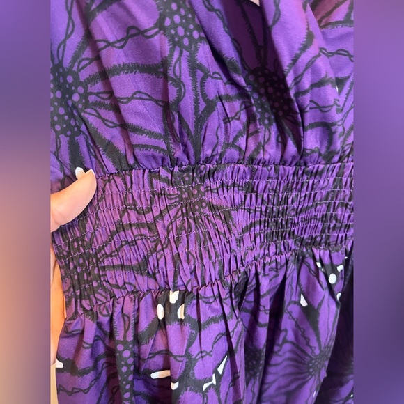 LIKE NEW SHEIN LUNE Allover Print Butterfly Sleeve Dress - Purple - Sz 6/Medium - Picture 7 of 12